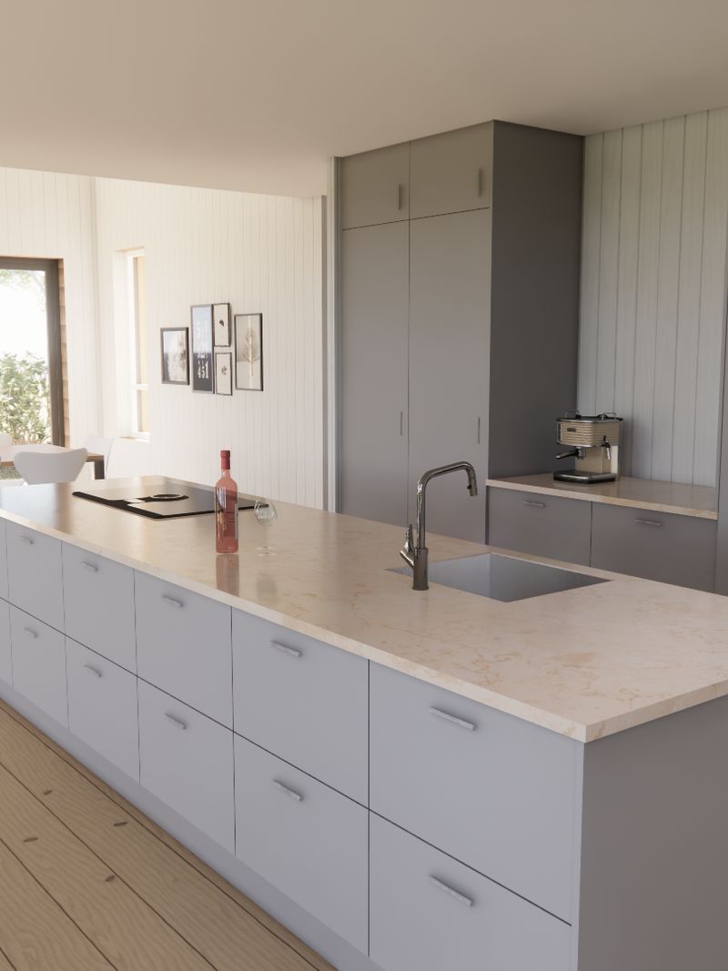 Fritidshus Arild 2 — fasad och trädgård